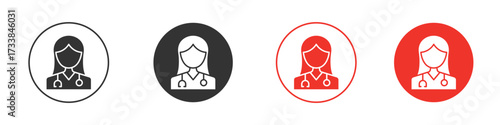Nurse icon solid pictogram. Vector isolated illustration