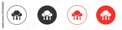 Trees icon solid pictogram. Vector isolated illustration