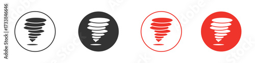 Tornado icon solid pictogram. Vector isolated illustration