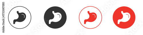 Stomach icon solid pictogram. Vector isolated illustration
