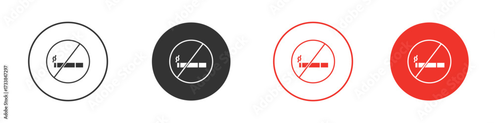 Smoking ban icon solid pictogram. Vector isolated illustration Smoking ban icon solid pictogram. Vector isolated illustration
