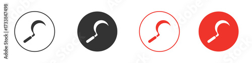 Sickle icon solid pictogram. Vector isolated illustration
