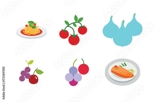 Sweet treats fruits and lingerie illustration assortment