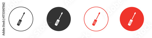 Screwdriver icon solid pictogram. Vector isolated illustration