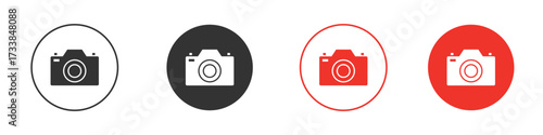 Retro camera icon solid pictogram. Vector isolated illustration