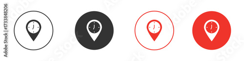 Real time location icon solid pictogram. Vector isolated illustration