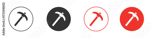 Pickaxe icon solid pictogram. Vector isolated illustration