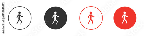 Person walking icon solid pictogram. Vector isolated illustration