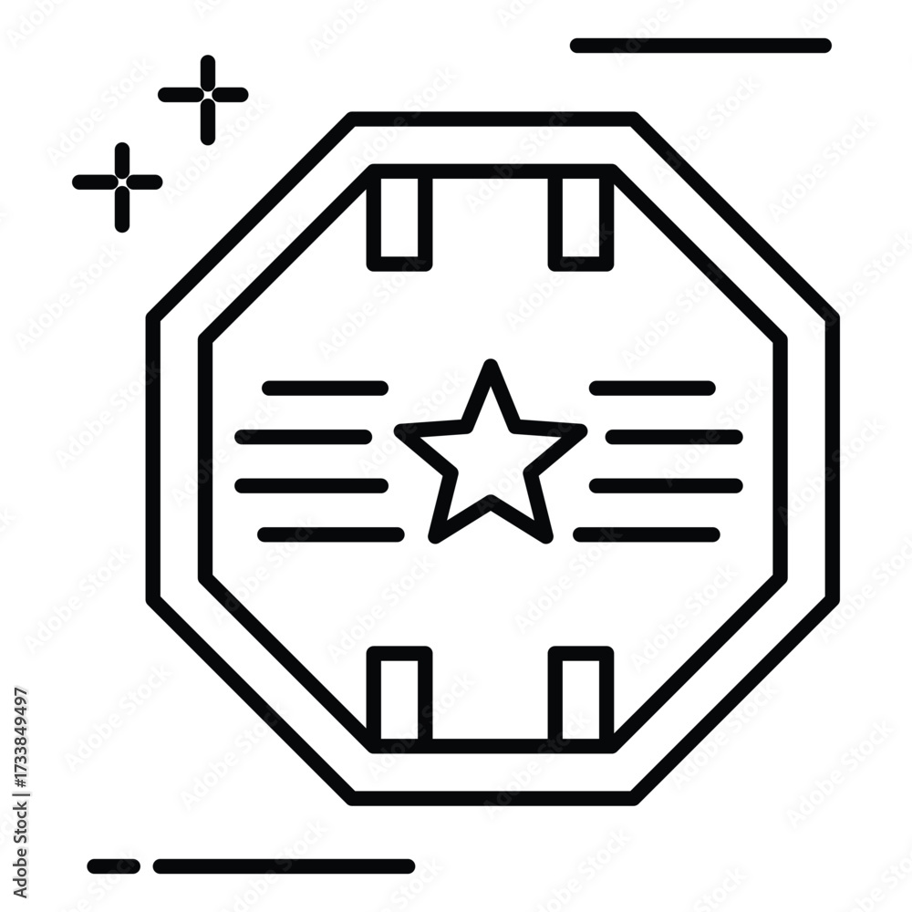 Obraz premium Military Zone Vector Icon Representing Restricted Defense Area and Combat Security