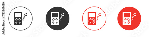 Mp3 Player icon solid pictogram. Vector isolated illustration