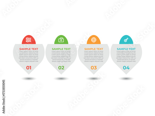 Infographics design template, business concept with 4 steps or options, can be used for workflow layout, diagram, annual report, web design.Creative banner, label vector.
