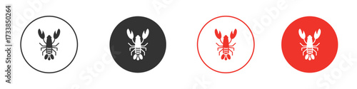 Lobster icon solid pictogram. Vector isolated illustration