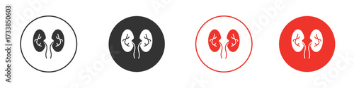 Kidneys icon solid pictogram. Vector isolated illustration