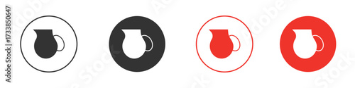 Jug icon solid pictogram. Vector isolated illustration