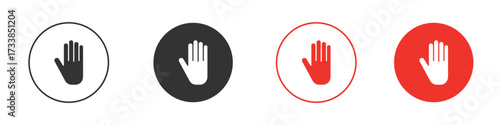 Hand icon solid pictogram. Vector isolated illustration