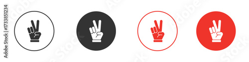 Hand peace icon solid pictogram. Vector isolated illustration