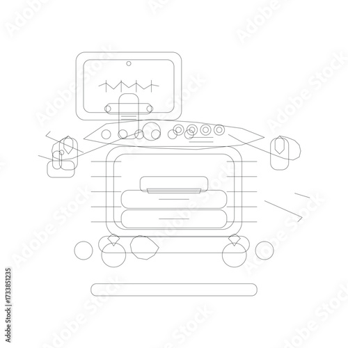 Ultrasound Machine Unique Vector – Medical Imaging and Diagnostic Equipment Illustration
