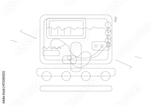 Ventilator Unique Vector – Medical Breathing Machine and Hospital Respiratory Support Equipment Illustration
