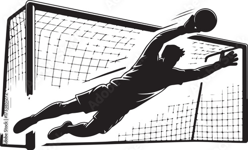 Goalkeeper makes stunning save in soccer game action
