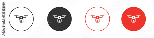 Drone icon solid pictogram. Vector isolated illustration