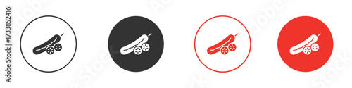 Cucumber icon solid pictogram. Vector isolated illustration