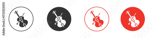 Cello icon solid pictogram. Vector isolated illustration