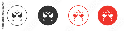 Champagne Glass icon solid pictogram. Vector isolated illustration