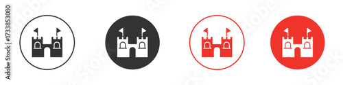 Castle icon solid pictogram. Vector isolated illustration