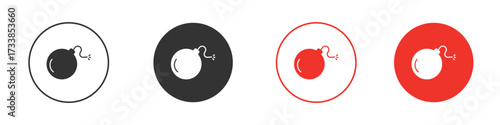 Bomb icon solid pictogram. Vector isolated illustration