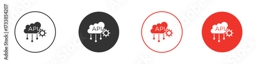 API icon solid pictogram. Vector isolated illustration