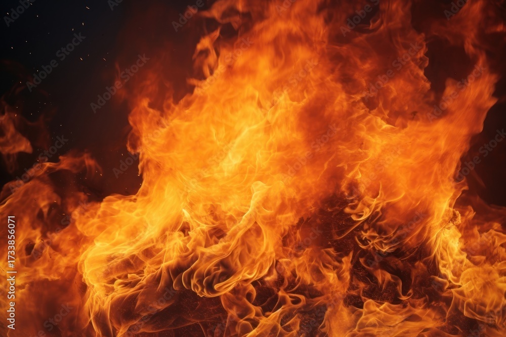 Fototapeta premium Fire engulfs flames fire backgrounds bonfire.