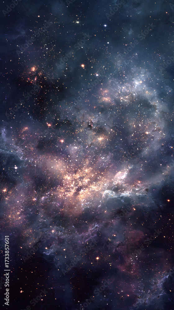 Obraz premium Vibrant cosmic nebula bursts with shimmering stars and glowing gas clouds creating a breathtaking celestial panorama of deep space wonder