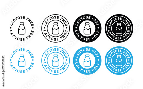 lactose free vector icon set. product label badge set vector illustration 