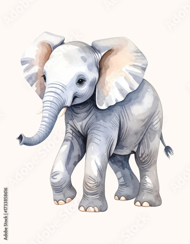 Elephant – Hand-Painted Watercolor Vector Illustration