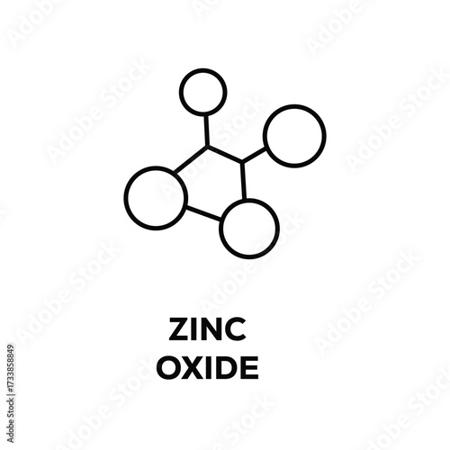 Vector art of zinc oxide molecule structure