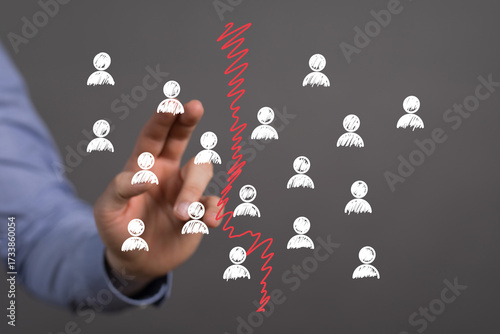 Hand gestures separating gr...