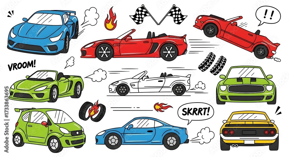 Naklejka premium car doodle