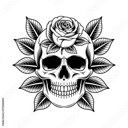 Skull and Vintage Tattoo T-shirt Vector Designs and Edgy, Punk-Inspired Graphics & Retro Tattoo Illustrations for Custom Graphic Tees-14