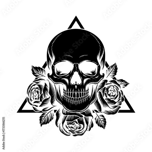 Skull and Vintage Tattoo T-shirt Vector Designs and Edgy, Punk-Inspired Graphics & Retro Tattoo Illustrations for Custom Graphic Tees-25