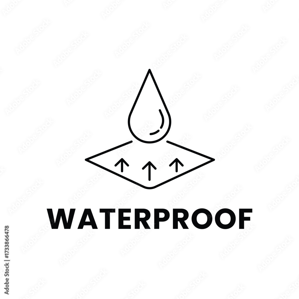 Fototapeta premium waterproof icon for packaging design. drop protection line icon. vector illustration 