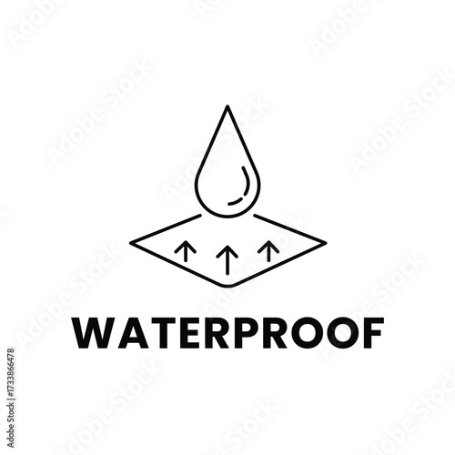 waterproof icon for packaging design. drop protection line icon. vector illustration 