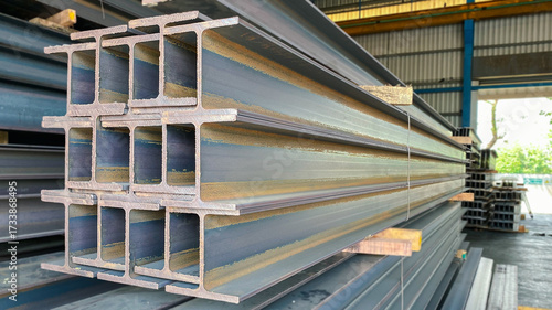 Tableau sur toile Wide Flange Steel Beams for Industrial Construction