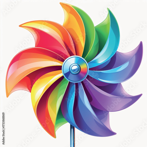 colorful pinwheel isolated 