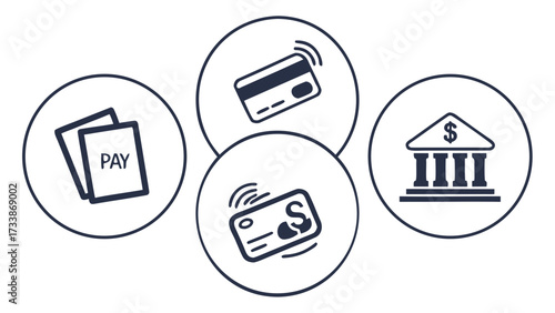 Payment Icons Bank Credit Card and Pay Symbol banking