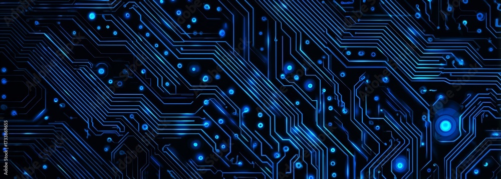 Fototapeta premium Abstract Blue Circuit Board Design