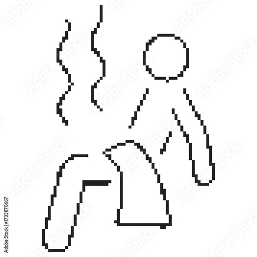 sauna pixel icon, 8-bit. Isolated vector illustration.