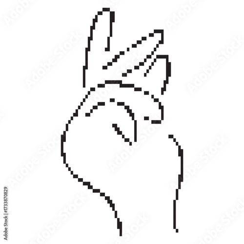 snap of fingers pixel icon, 8-bit. Isolated vector illustration.