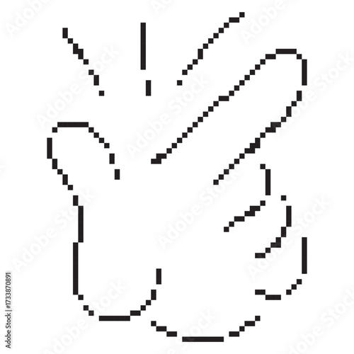 snap of fingers pixel icon, 8-bit. Isolated vector illustration.