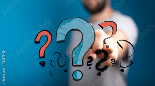 Stock photo of a man pointi...