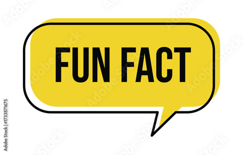 A simple yellow speech bubble with the text fun fact inside